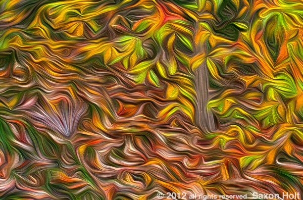 Unraked leaves painted 1000