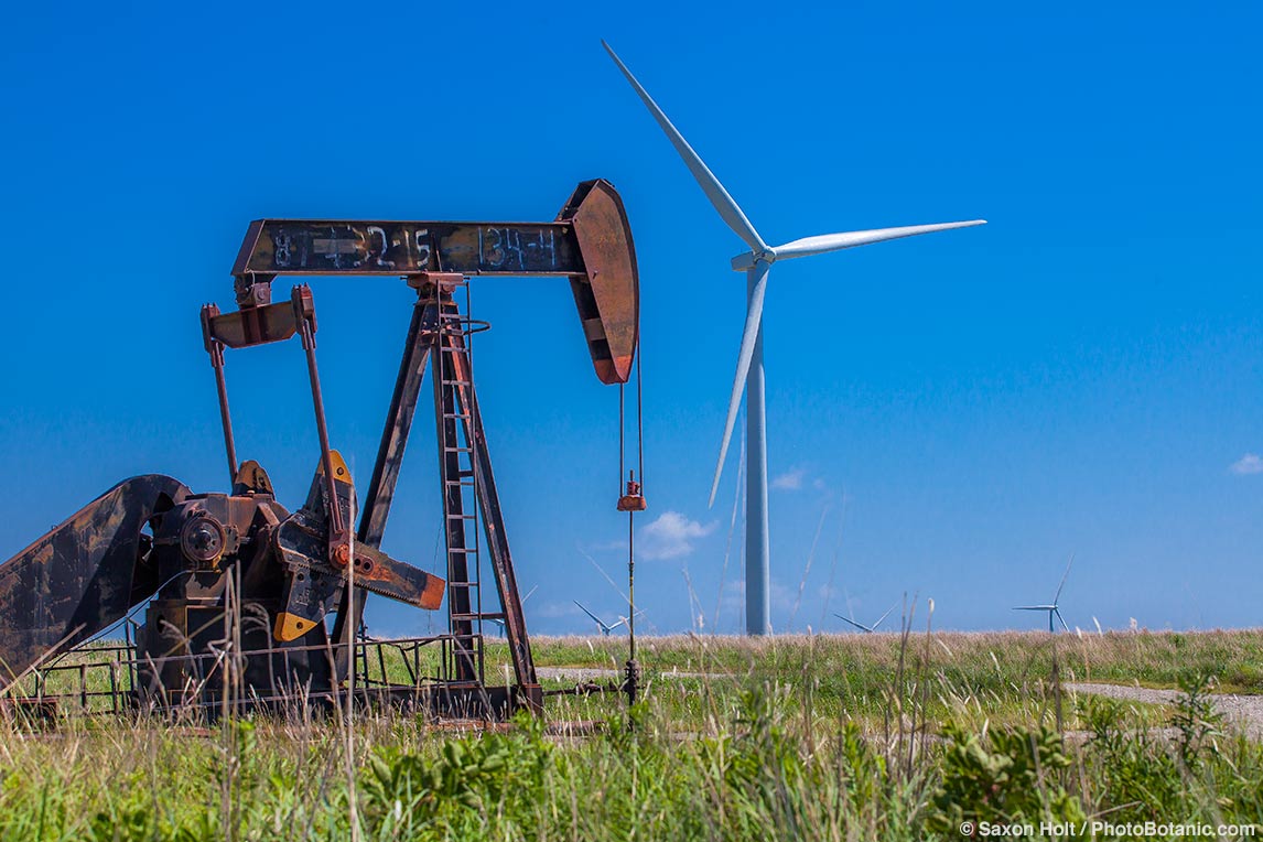 Oil well pumpjack or donkey pumper in Oklahoma